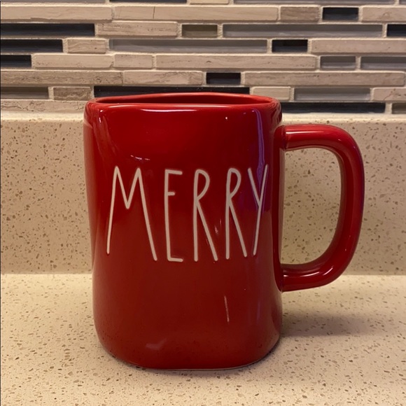 Rae dunn red merry mug new